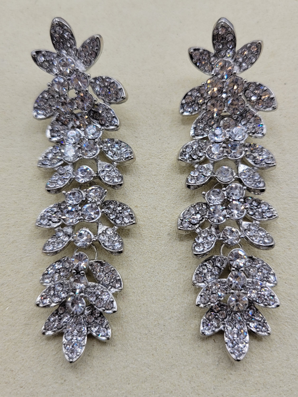 Rhinestone Drop Earrings • Better Costume Jewels • Pierced • Brand New